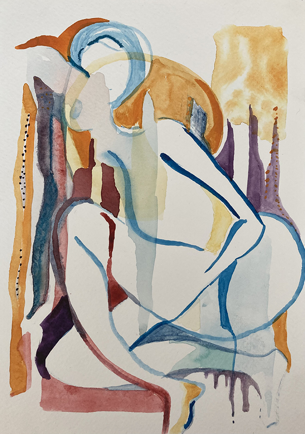 Entre ciel et terrE Aquarelle - 17:24cm papier 300g